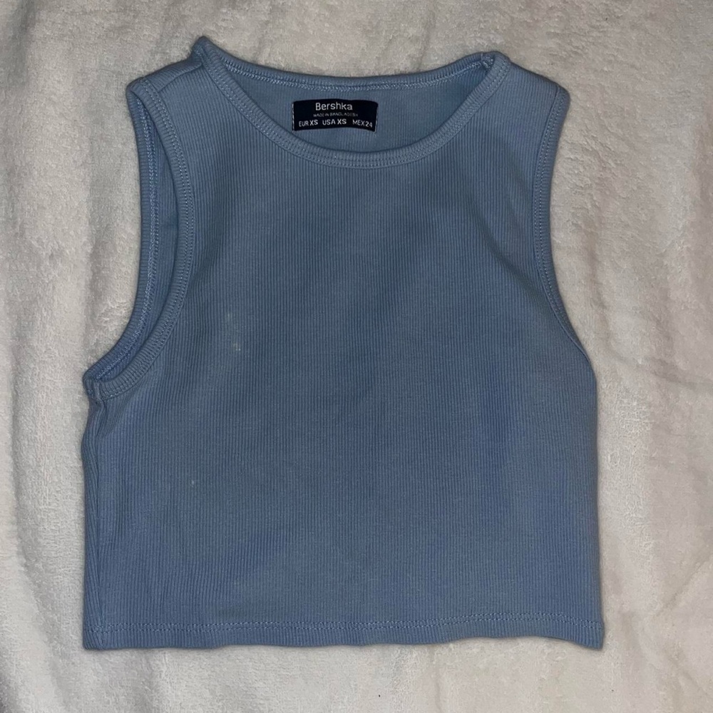 Bershka Light Blue Sleeveless Top